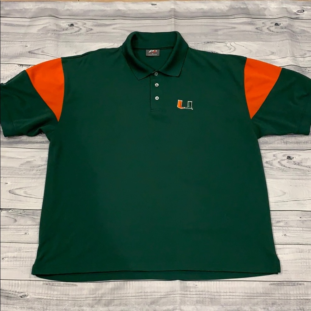 🎉HP🎉Miami Hurricanes P2 by Proplayer Collared Shirt